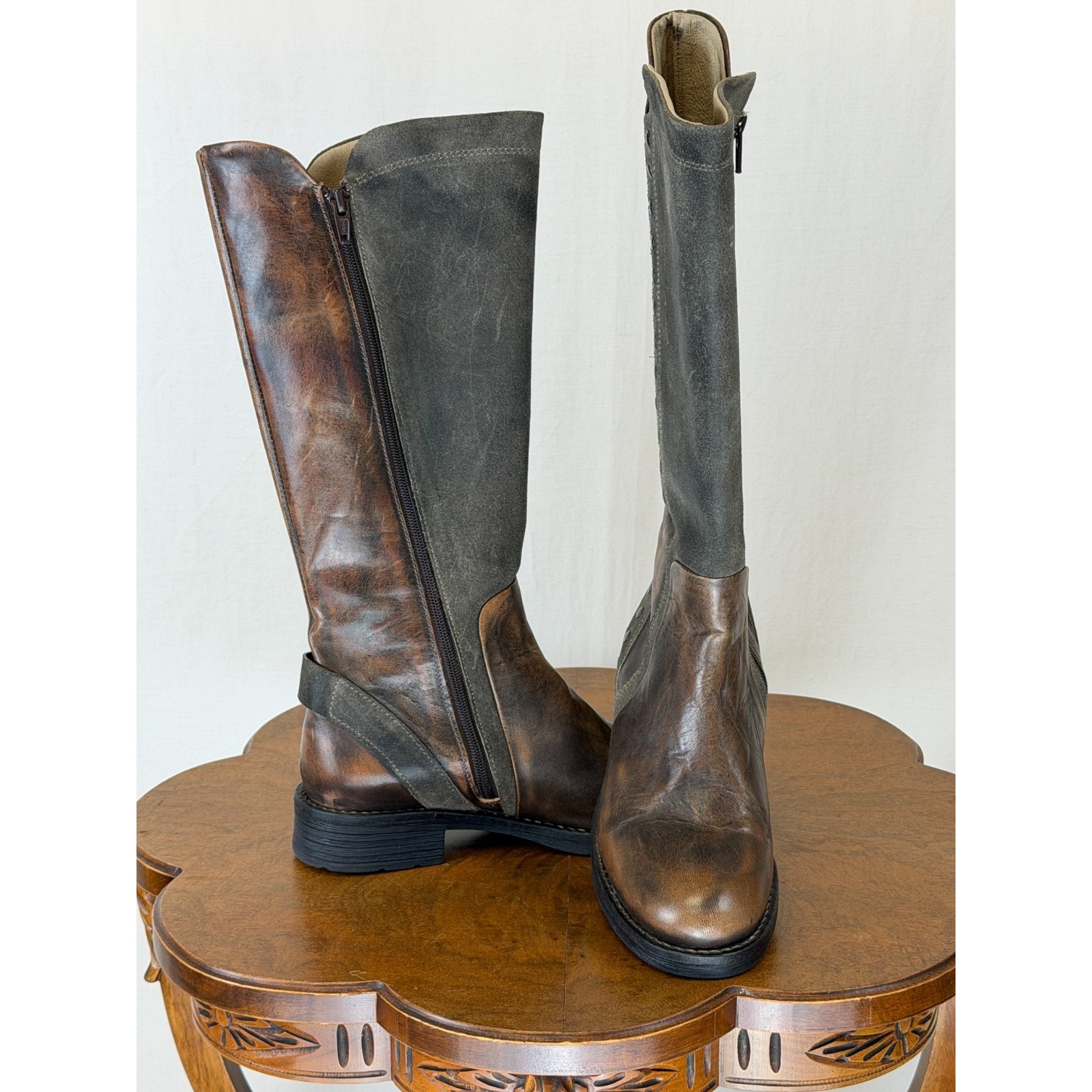 Nib Casta Roma Taupe Tall Riding Boot Stunning Leather Gorgeous #0321 Eu 37